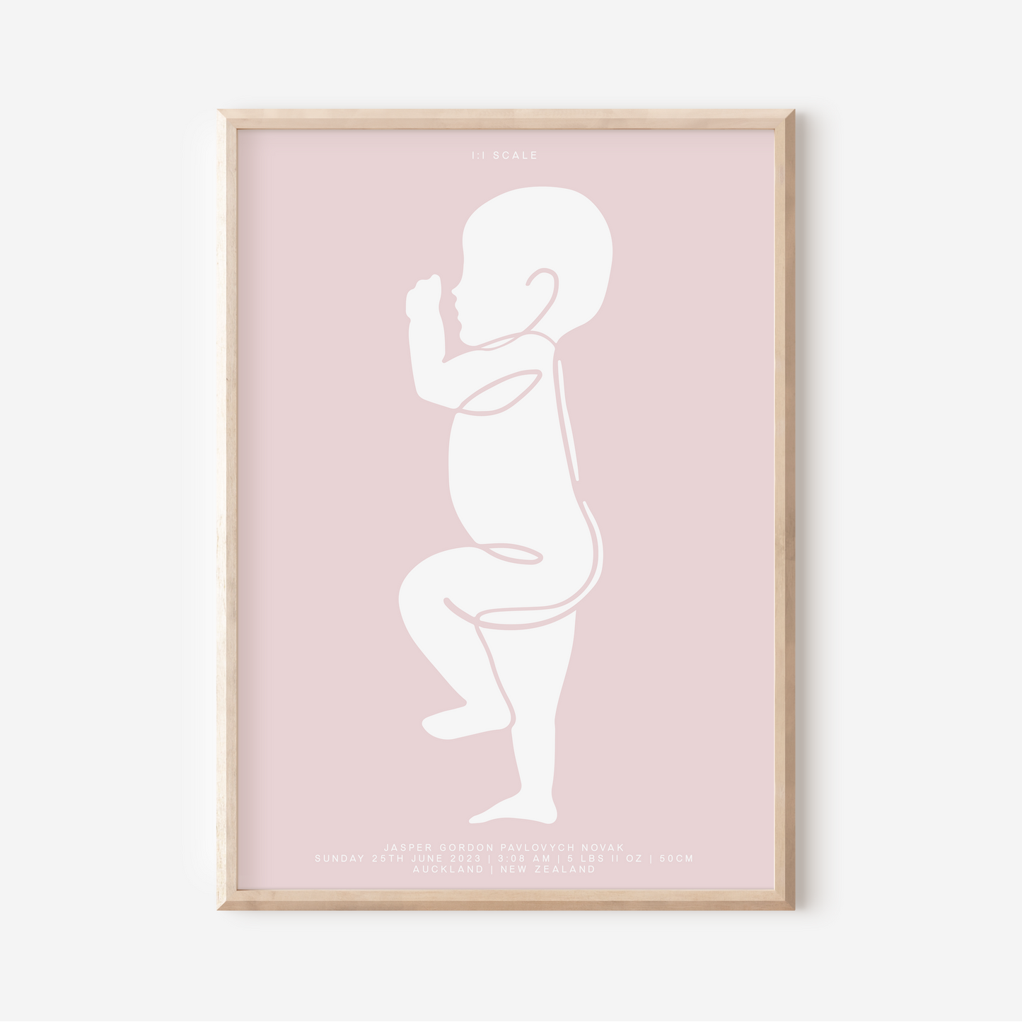 1:1 Scale - Sophisticated Birth Detail Keepsake Print