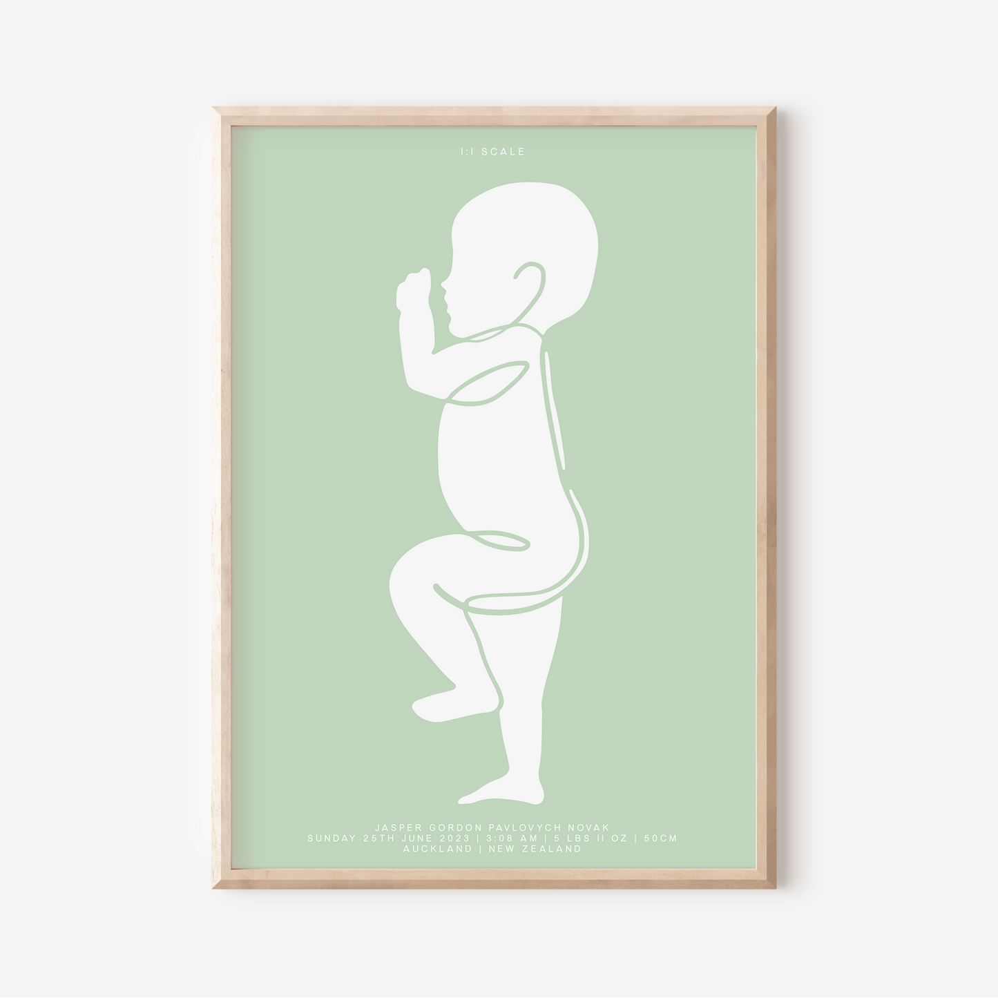 1:1 Scale - Sophisticated Birth Detail Keepsake Print