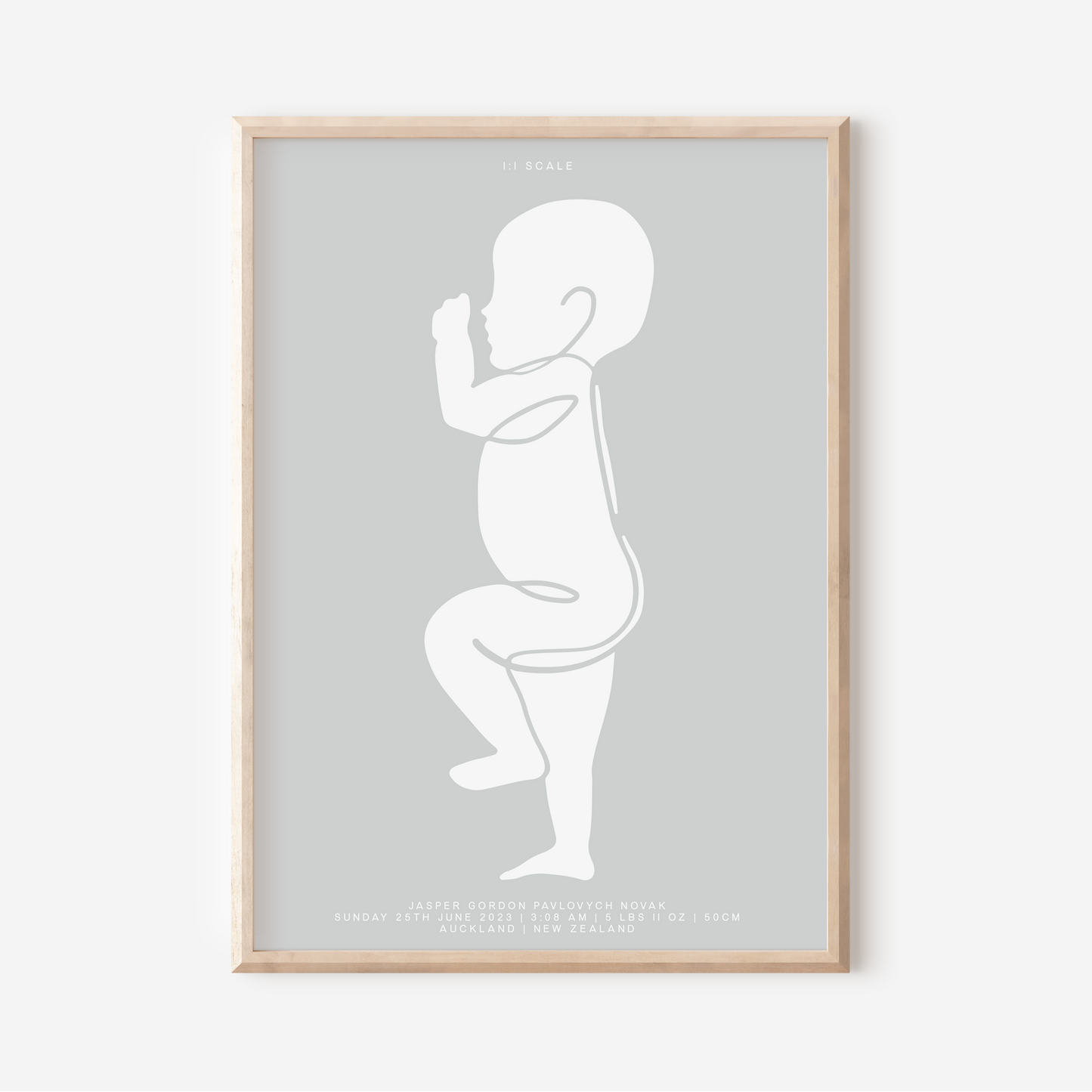 1:1 Scale - Sophisticated Birth Detail Keepsake Print