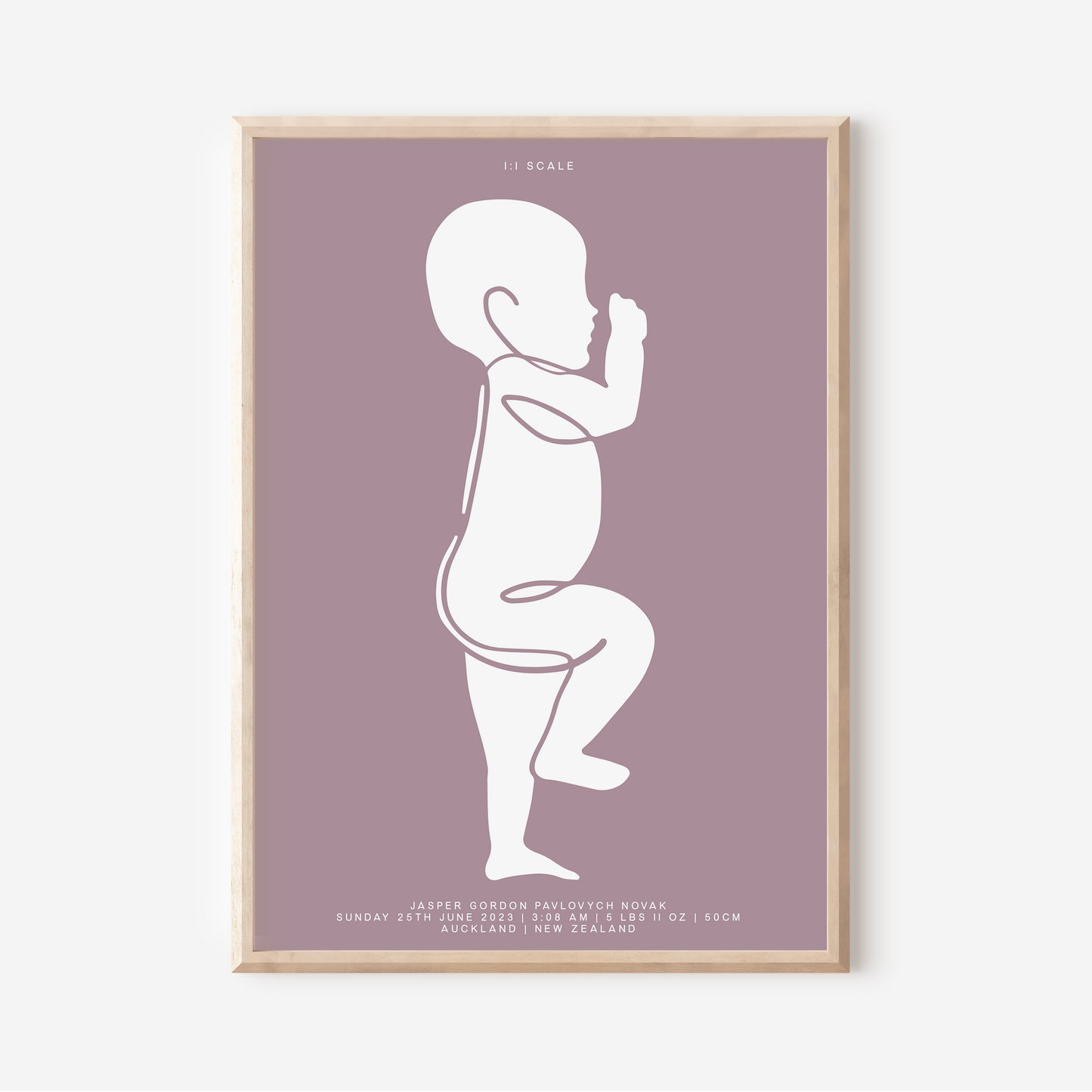 1:1 Scale - Sophisticated Birth Detail Keepsake Print