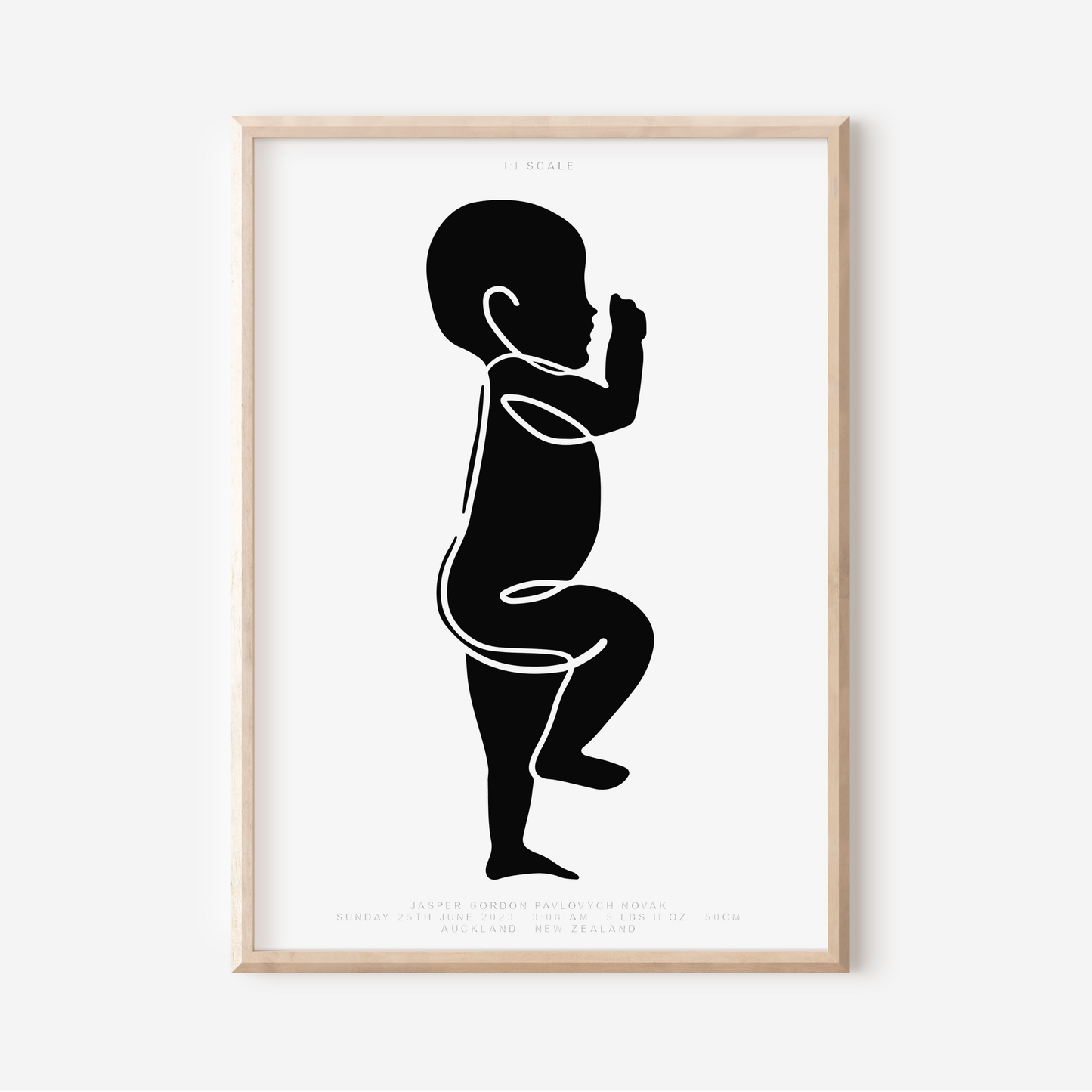 1:1 Scale - Sophisticated Birth Detail Keepsake Print