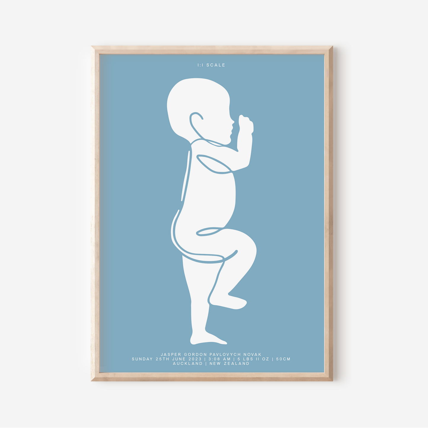 1:1 Scale - Sophisticated Birth Detail Keepsake Print
