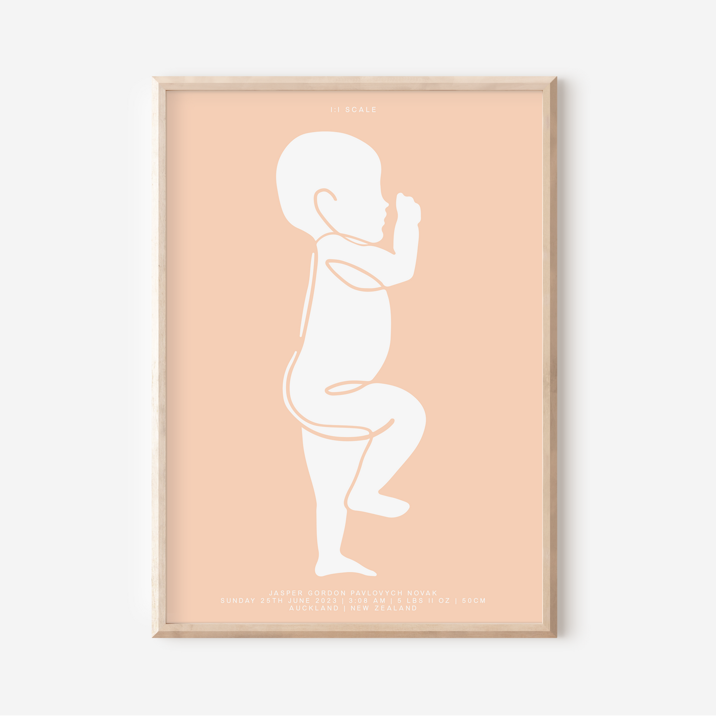 1:1 Scale - Sophisticated Birth Detail Keepsake Print