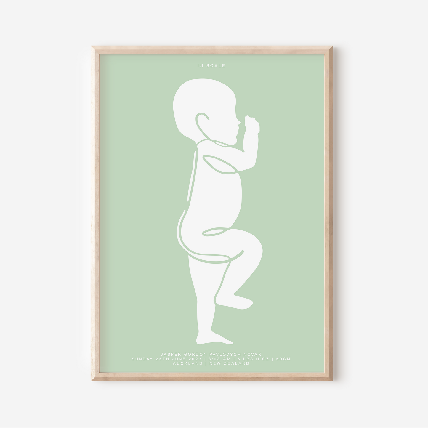 1:1 Scale - Sophisticated Birth Detail Keepsake Print