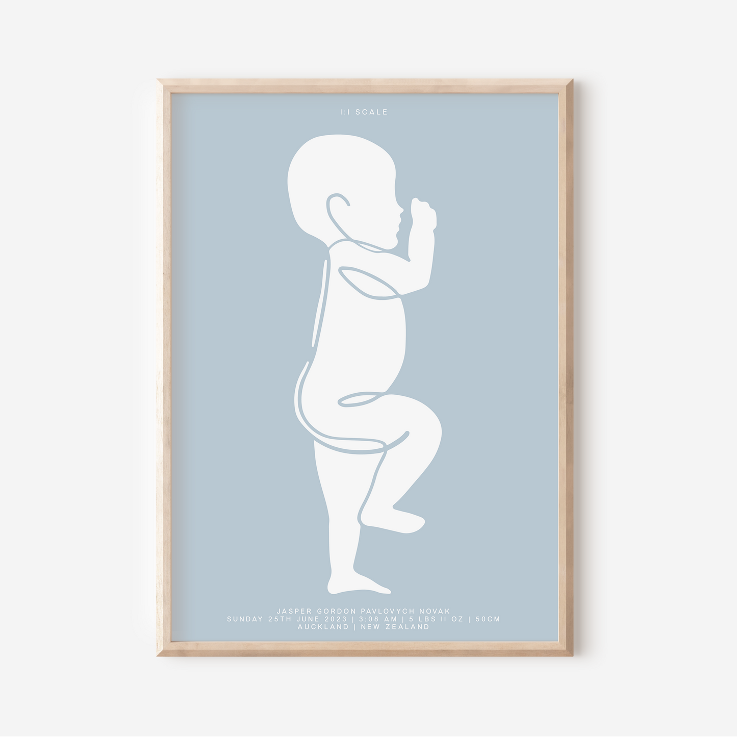 1:1 Scale - Sophisticated Birth Detail Keepsake Print