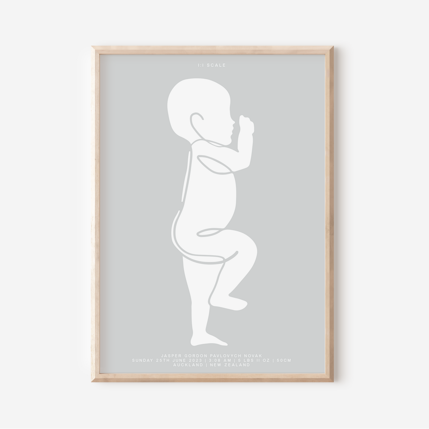 1:1 Scale - Sophisticated Birth Detail Keepsake Print