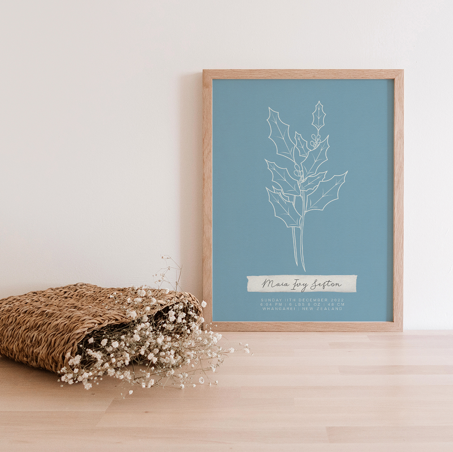 DECEMBER Holly - Botanical Birth Month Keepsake Print