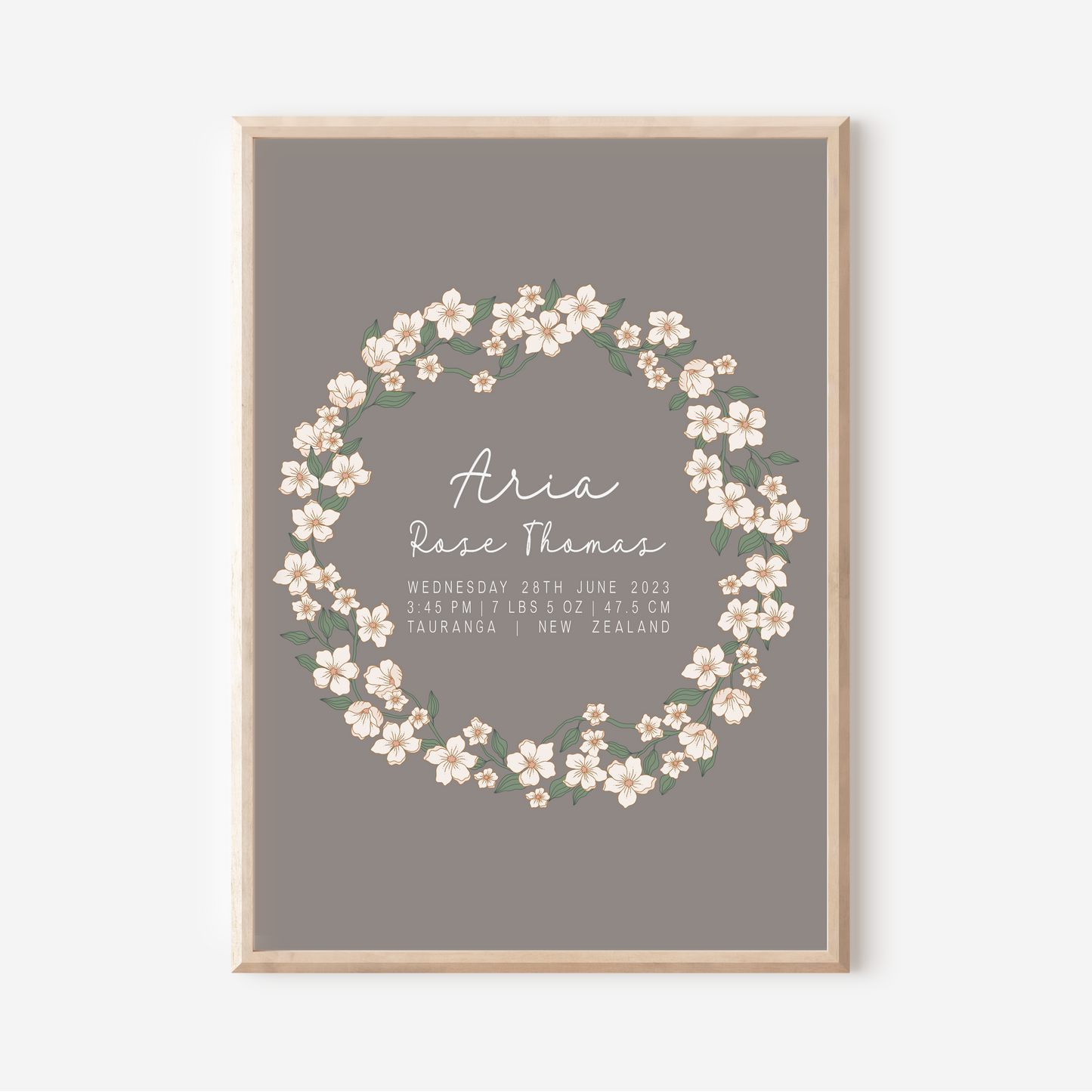 Daisy - Birth Detail Keepsake Print