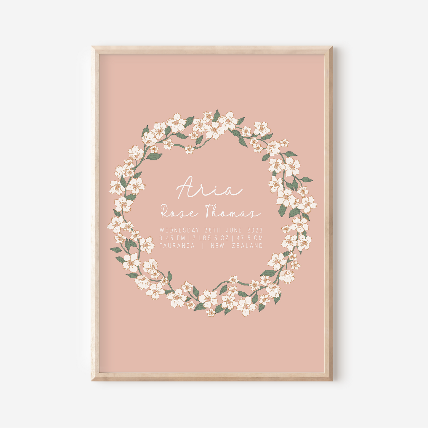 Daisy - Birth Detail Keepsake Print