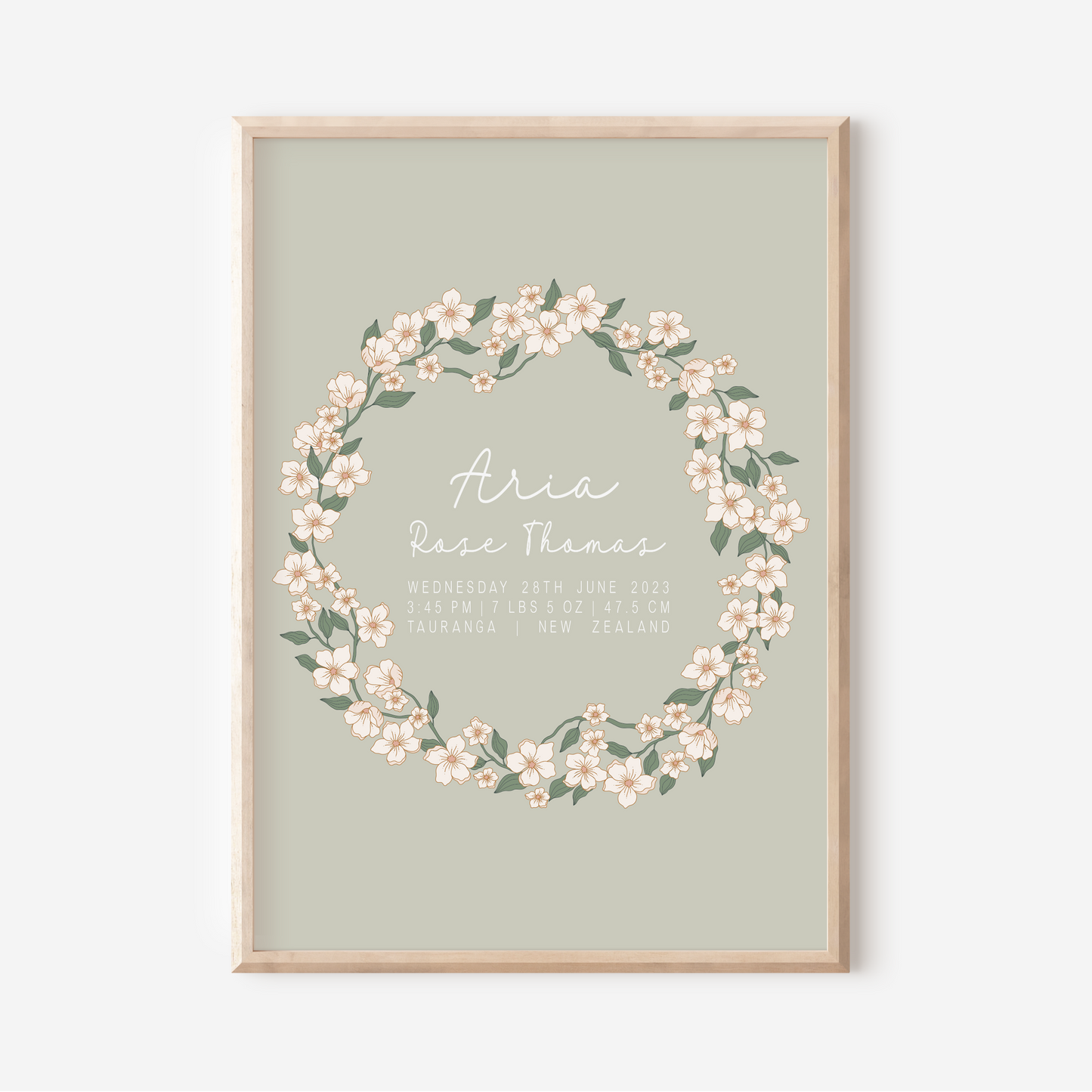 Daisy - Birth Detail Keepsake Print