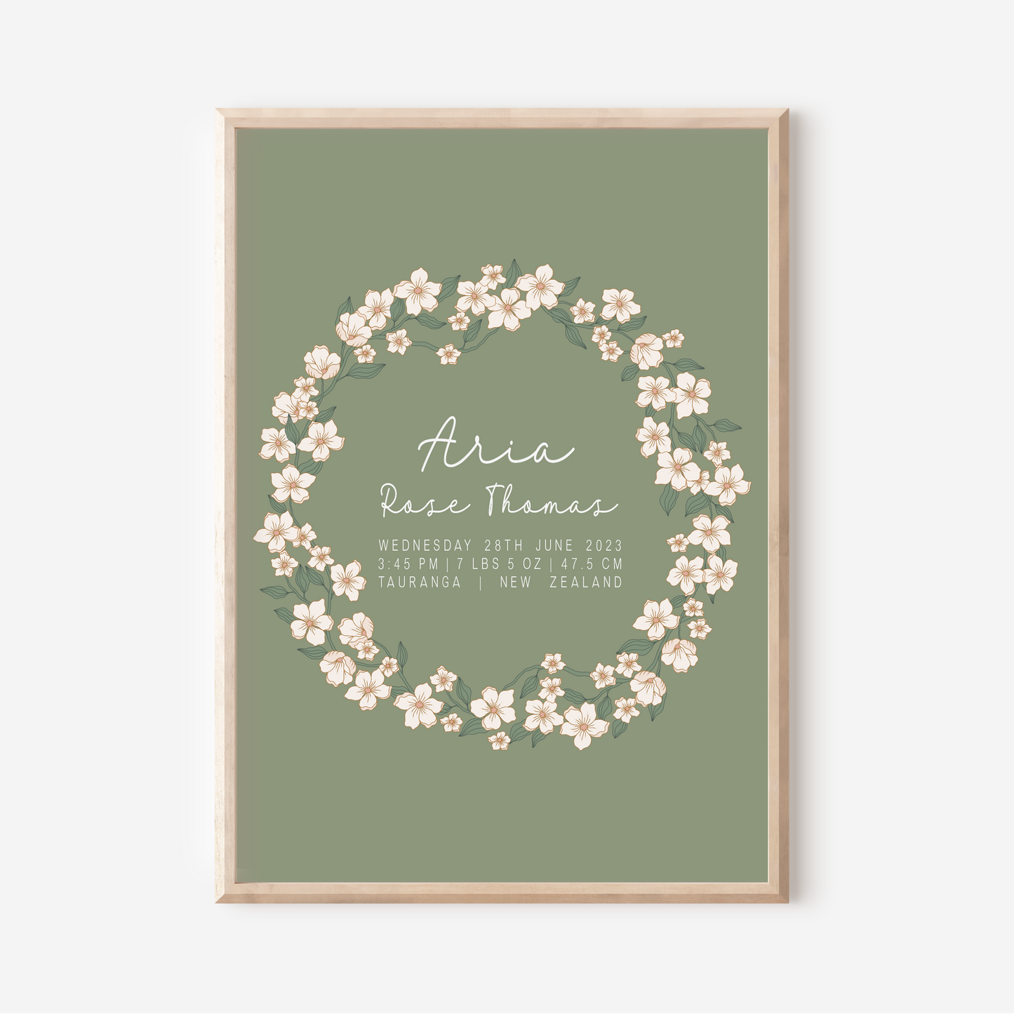 Daisy - Birth Detail Keepsake Print