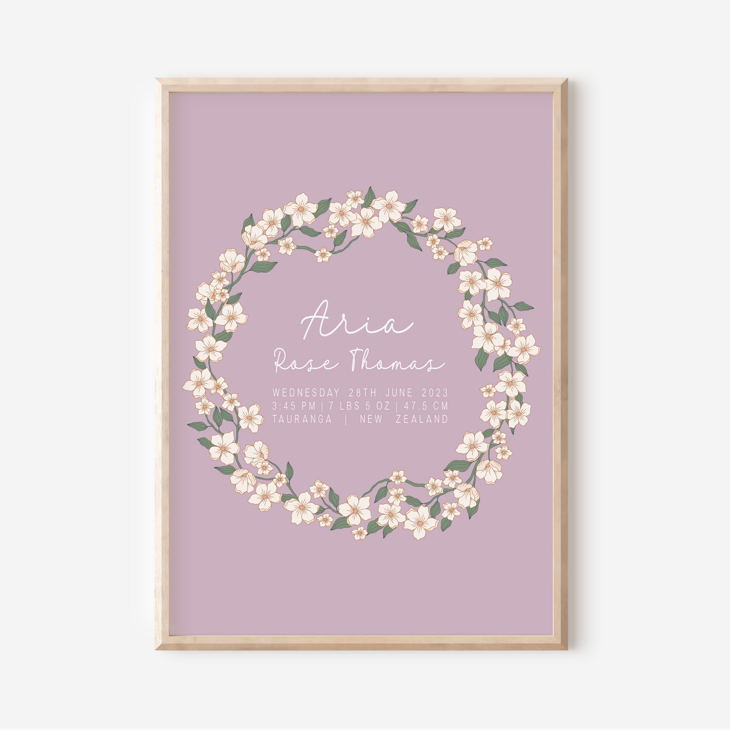 Daisy - Birth Detail Keepsake Print