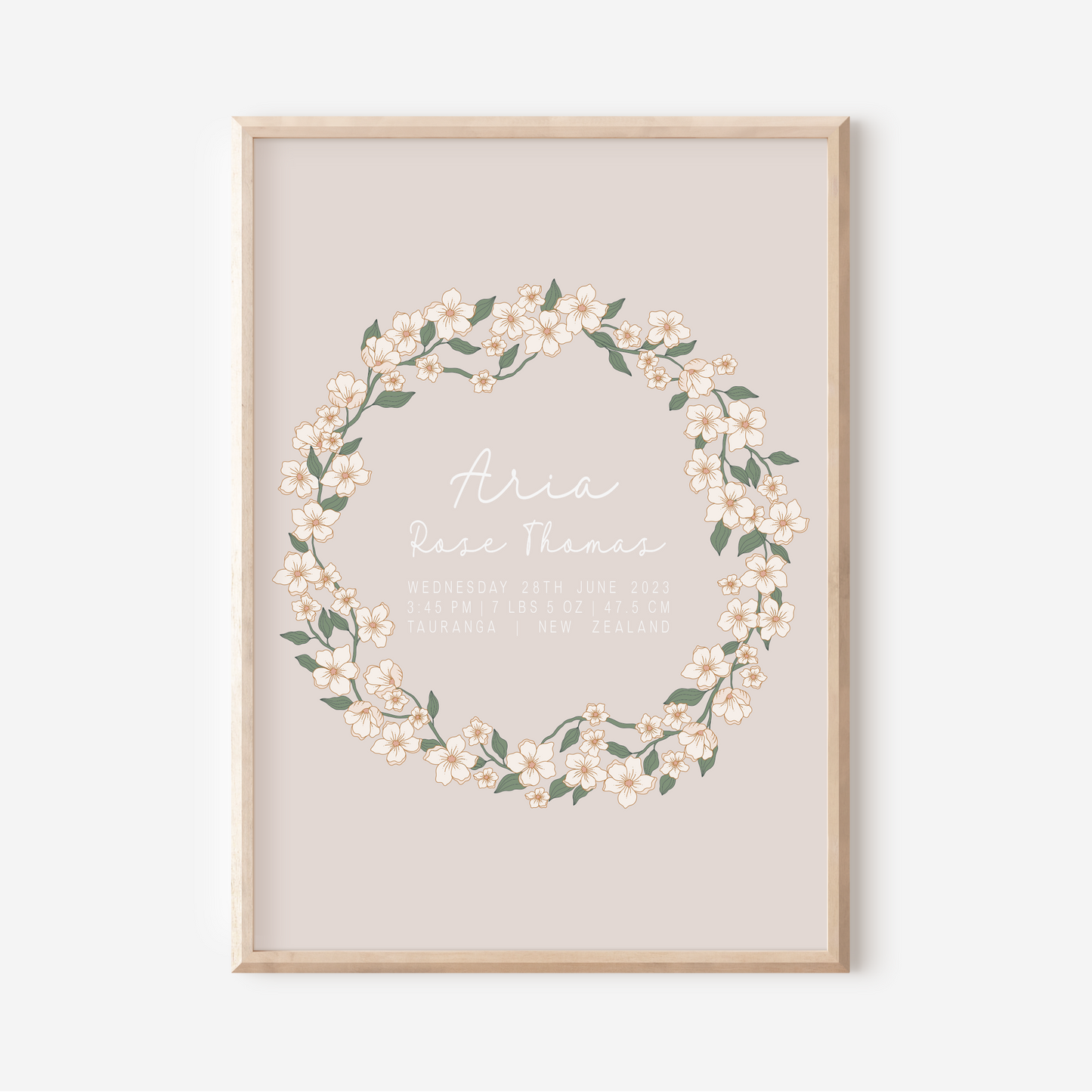Daisy - Birth Detail Keepsake Print