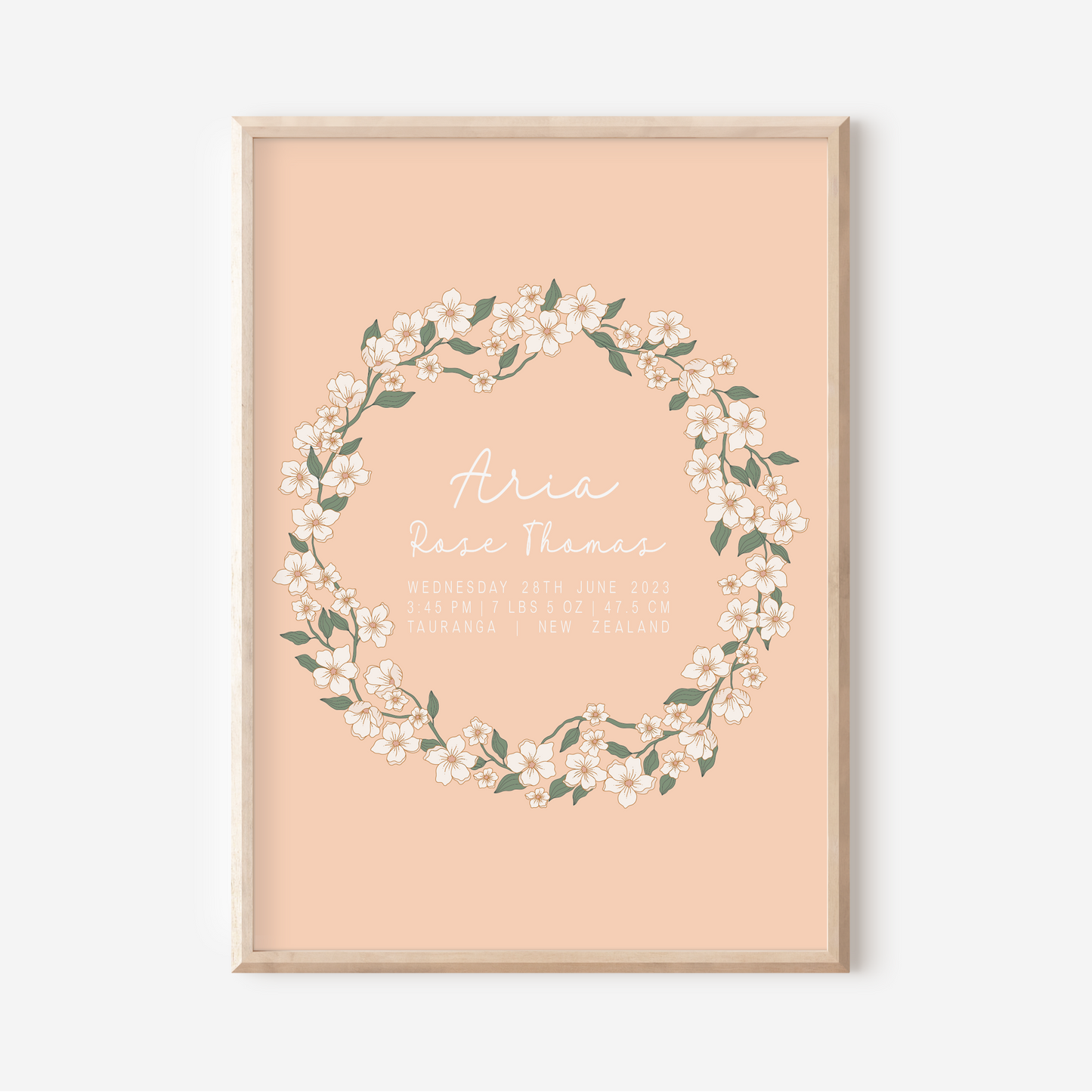 Daisy - Birth Detail Keepsake Print