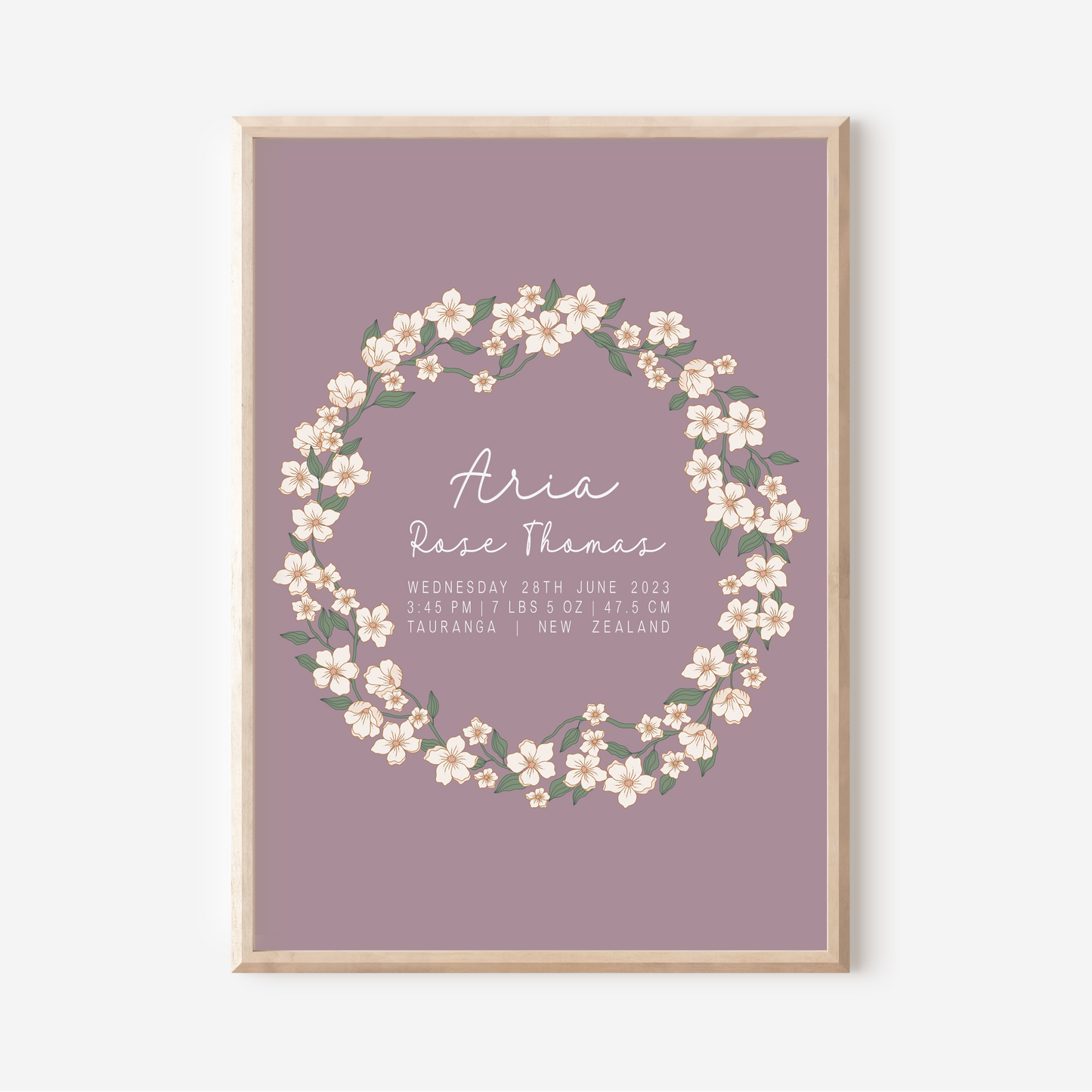 Daisy - Birth Detail Keepsake Print