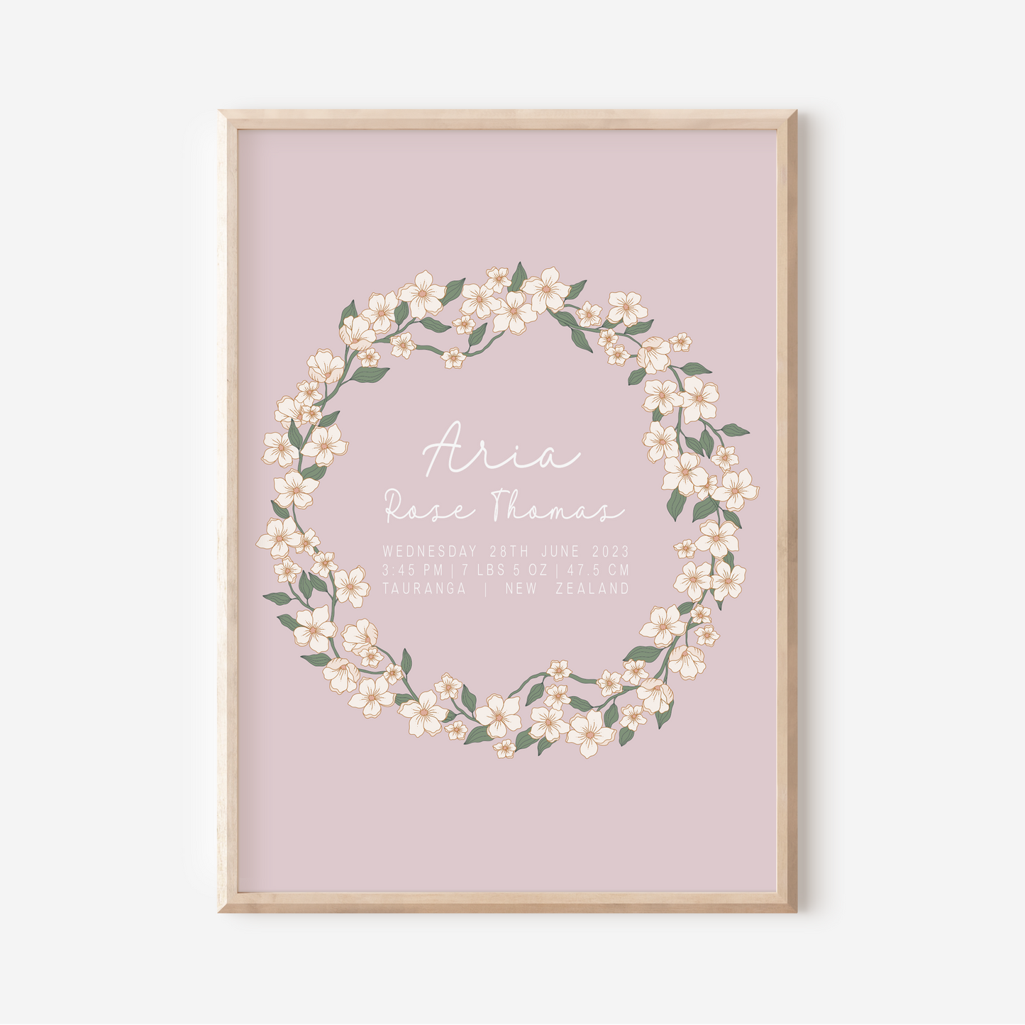 Daisy - Birth Detail Keepsake Print