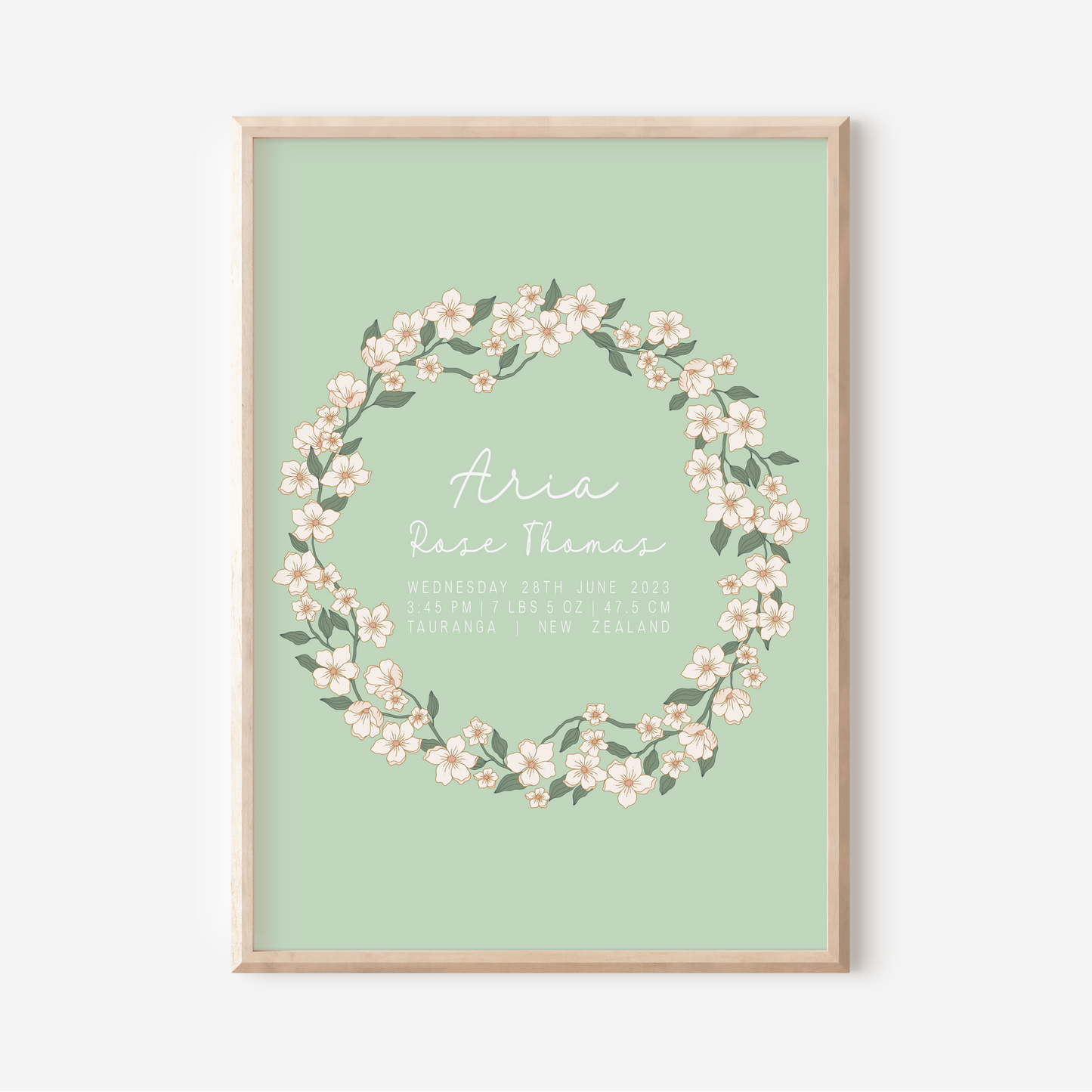 Daisy - Birth Detail Keepsake Print