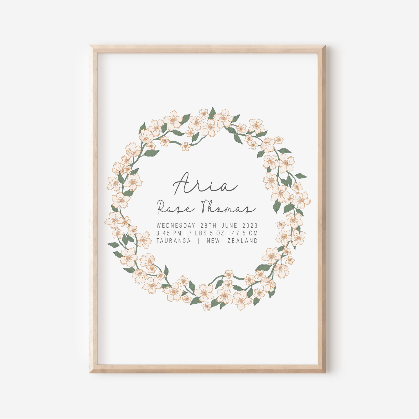 Daisy - Birth Detail Keepsake Print