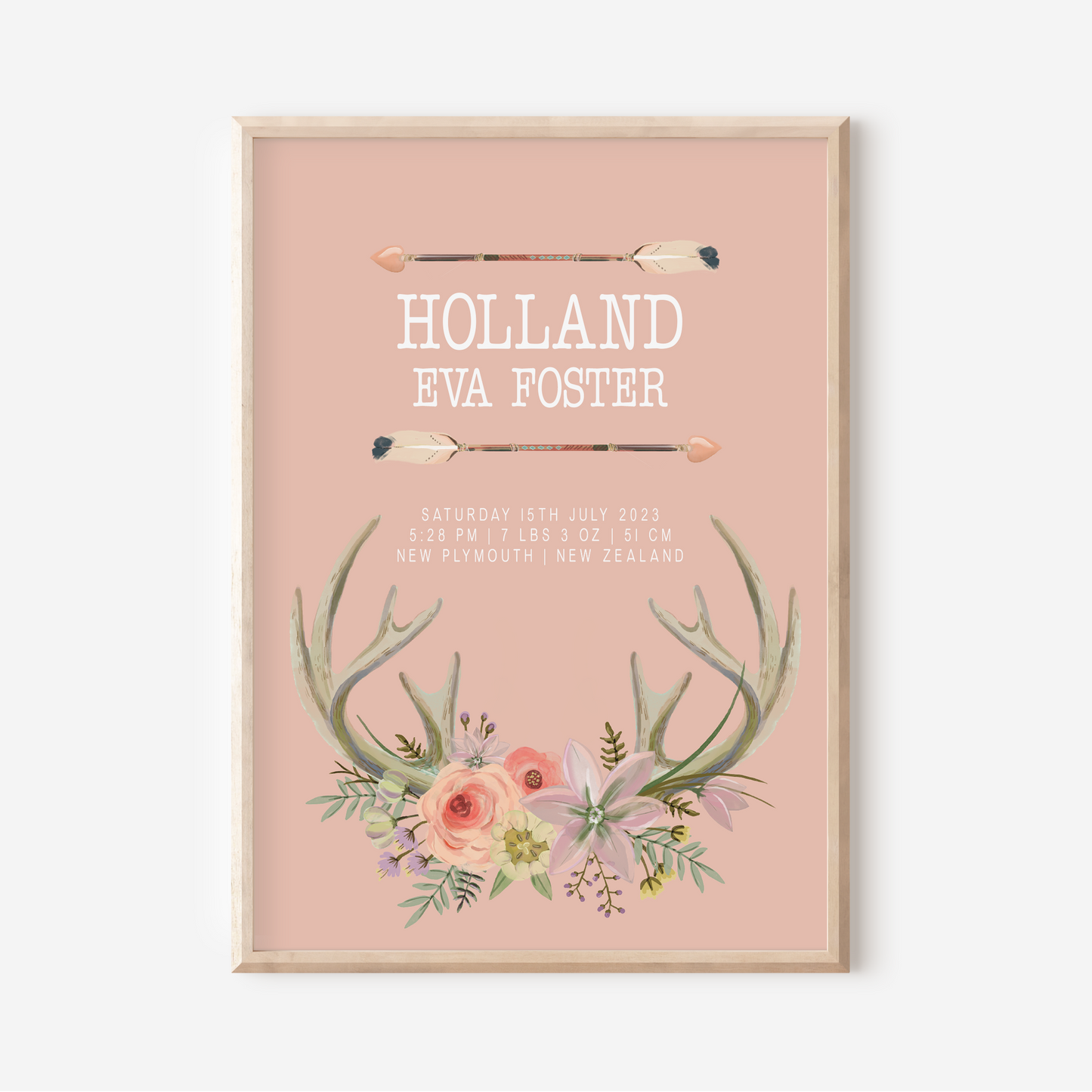 Indie - Birth Detail Keepsake Print