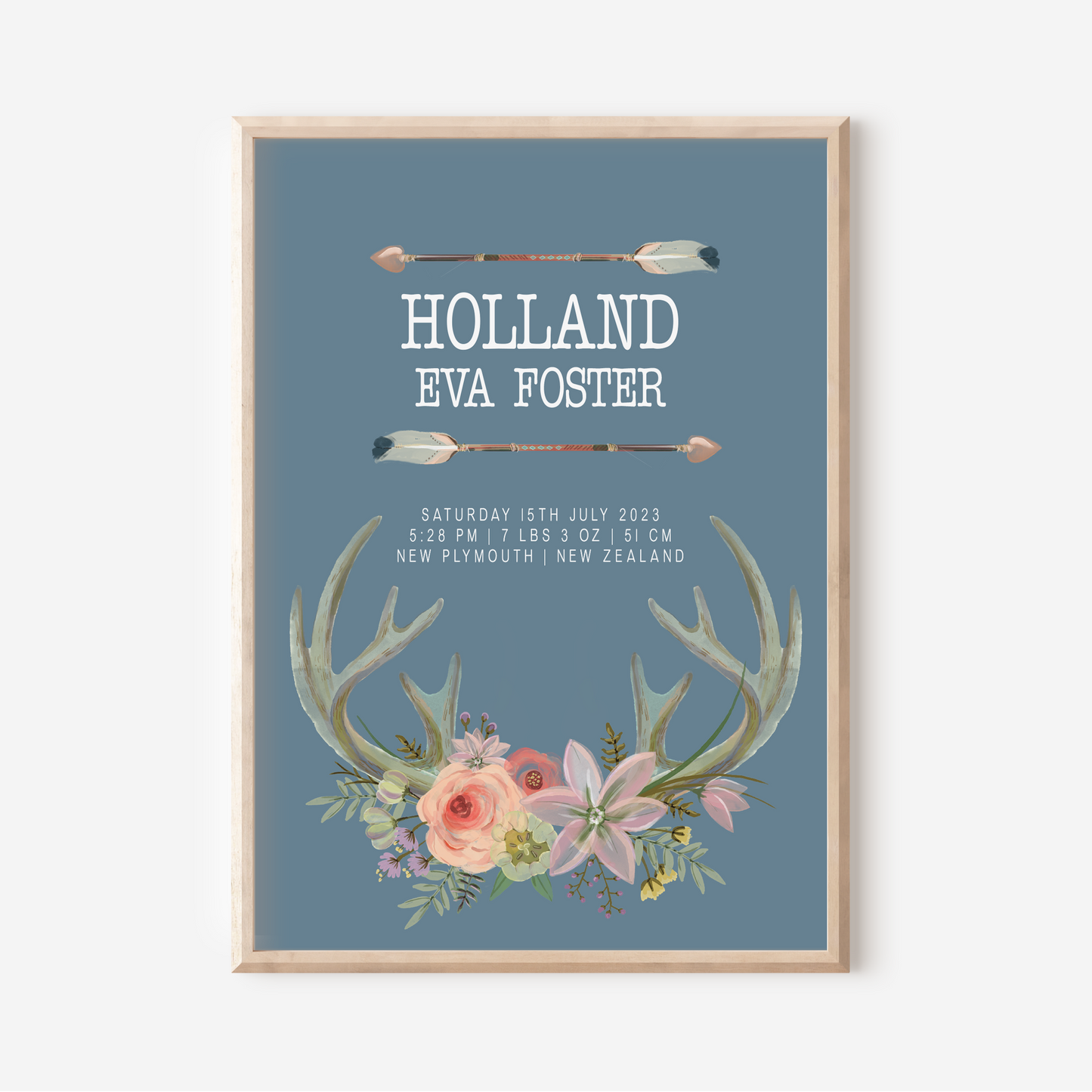 Indie - Birth Detail Keepsake Print