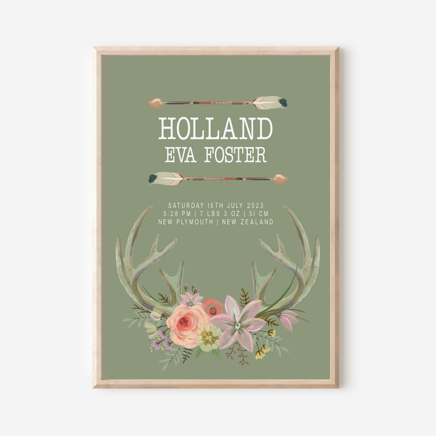 Indie - Birth Detail Keepsake Print