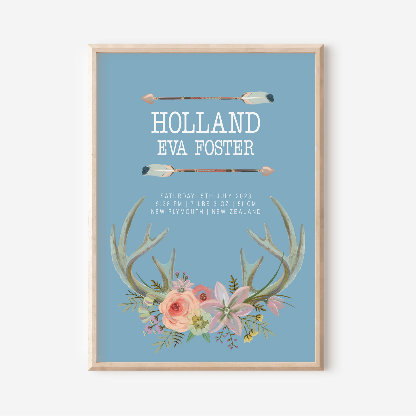 Indie - Birth Detail Keepsake Print