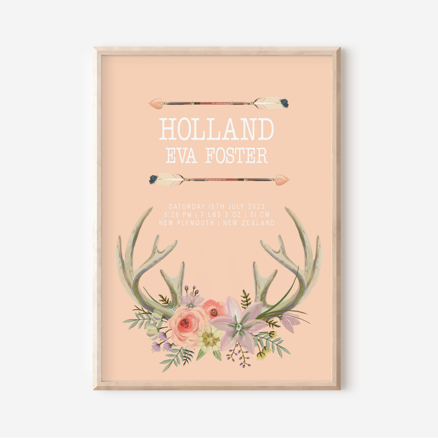 Indie - Birth Detail Keepsake Print