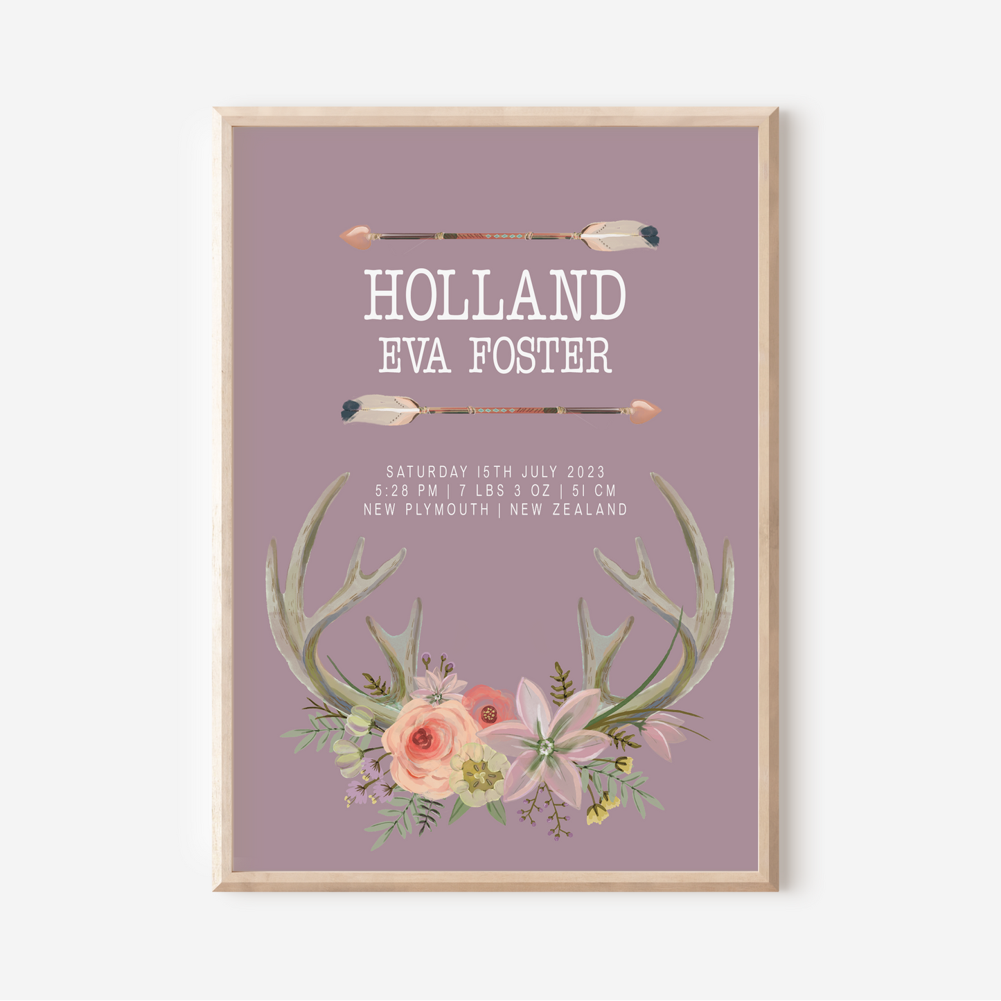 Indie - Birth Detail Keepsake Print