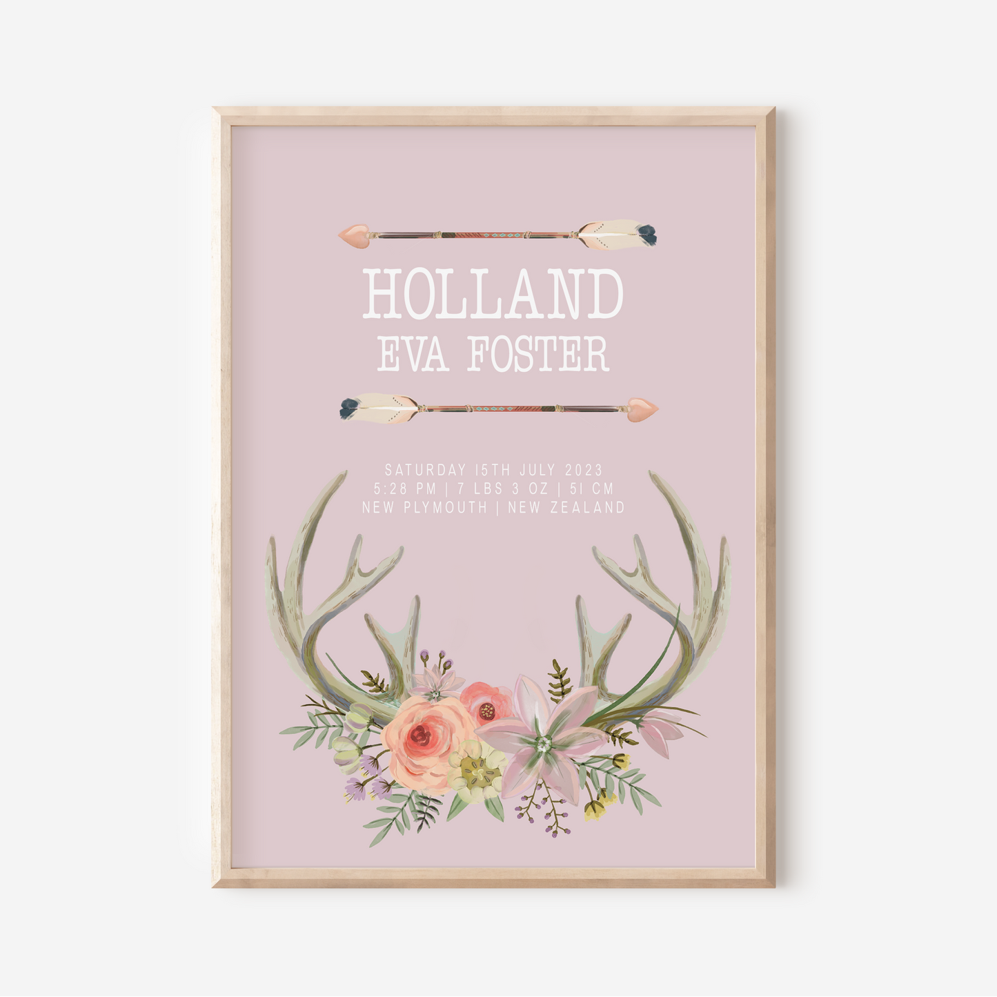 Indie - Birth Detail Keepsake Print