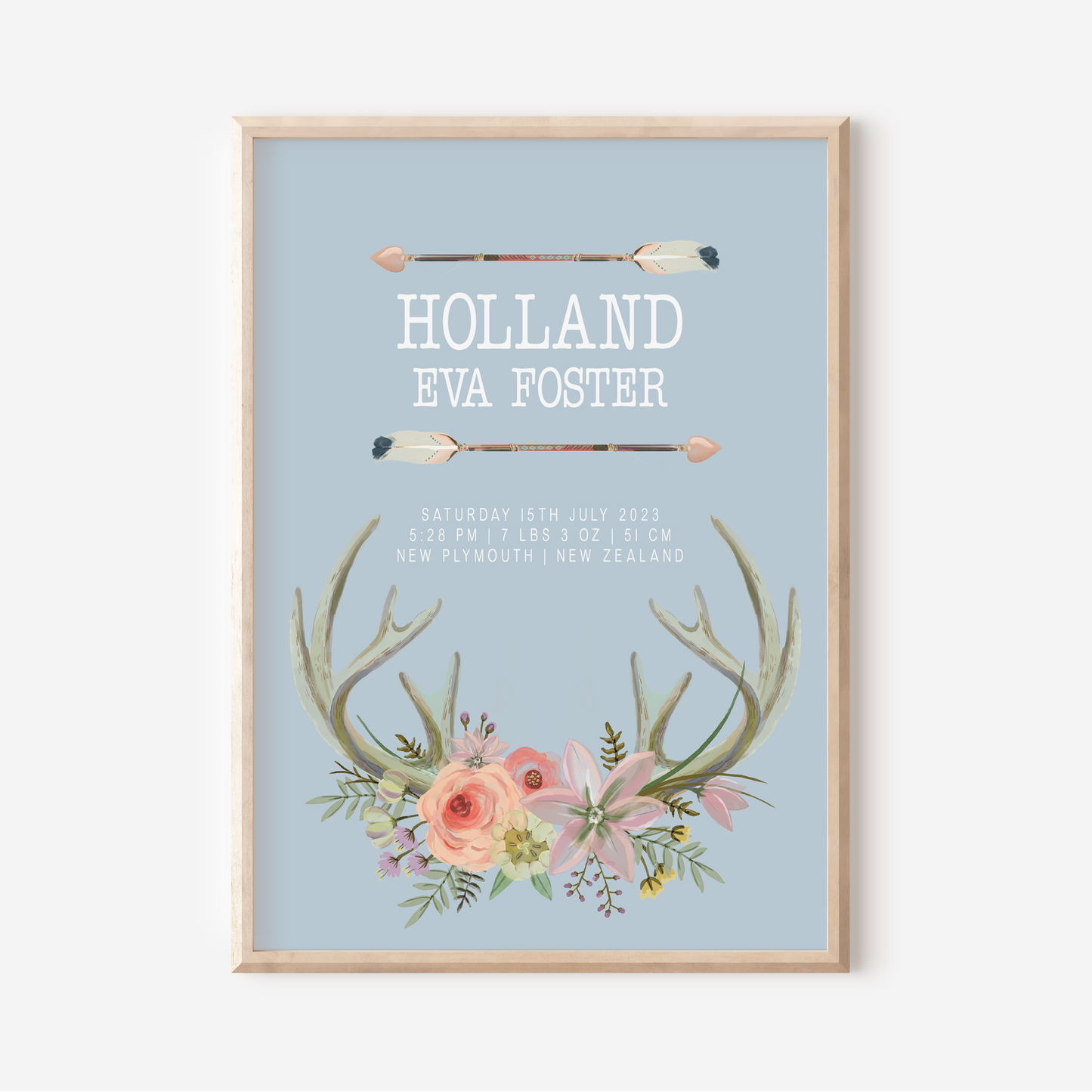 Indie - Birth Detail Keepsake Print