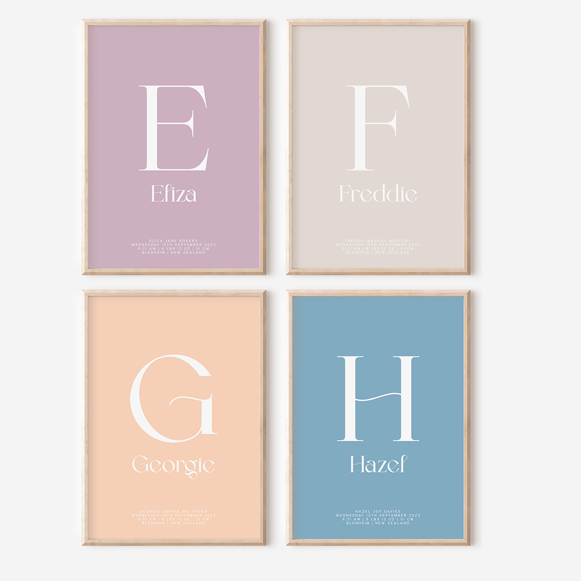 Modern Birth Detail Keepsake Print