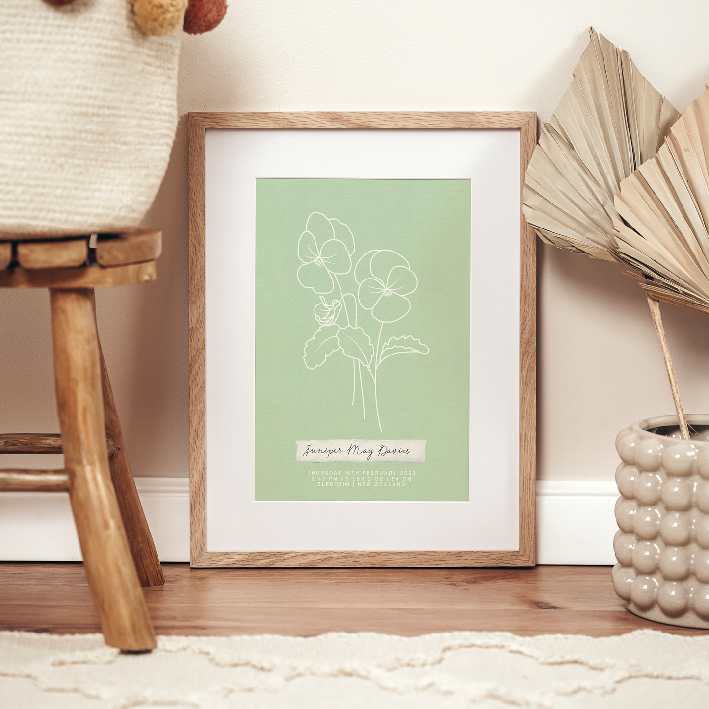 FEBRUARY Violet - Botanical Birth Month Keepsake Print