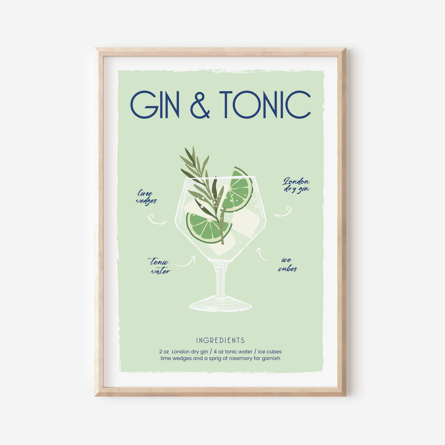 Gin & Tonic Cocktail | Art Print