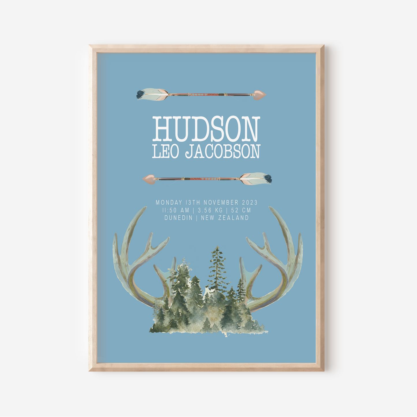 Hunter - Birth Detail Keepsake Print