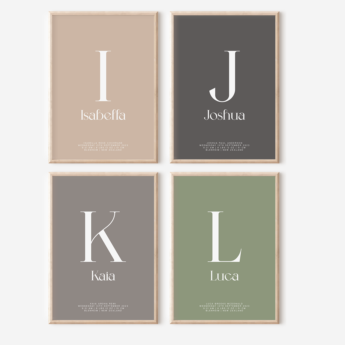 Modern Birth Detail Keepsake Print
