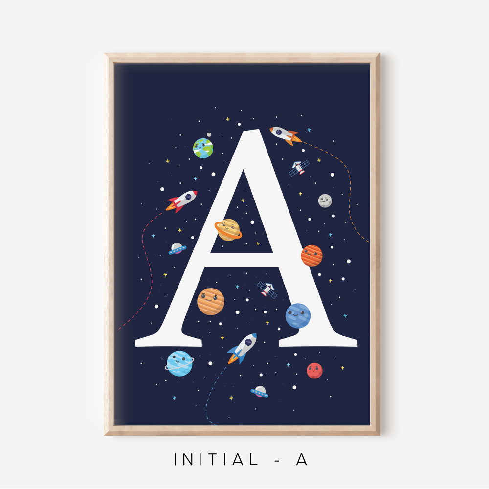 Space A-Z Initial | Art Print