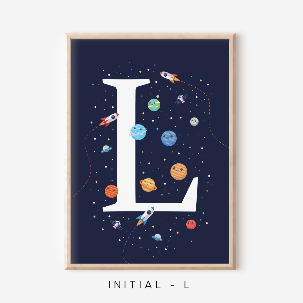 Space A-Z Initial | Art Print