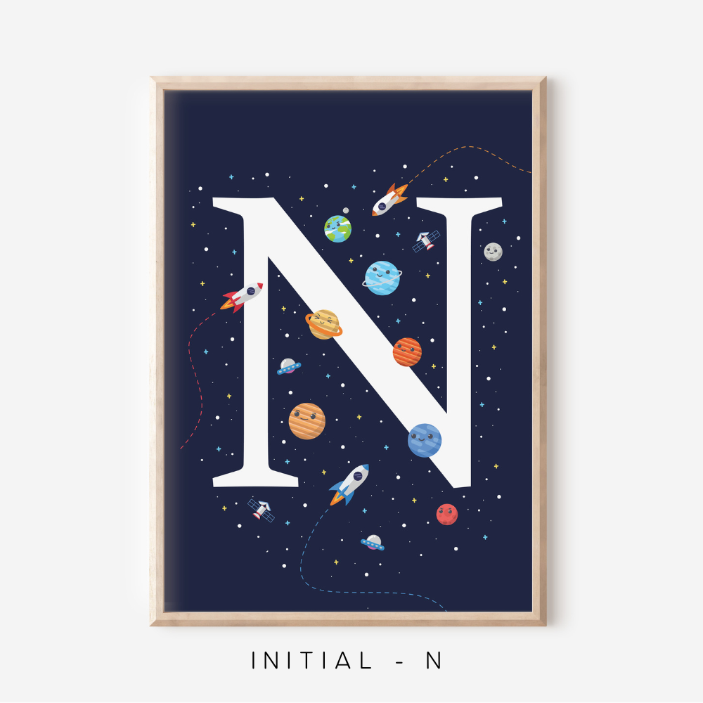 Space A-Z Initial | Art Print