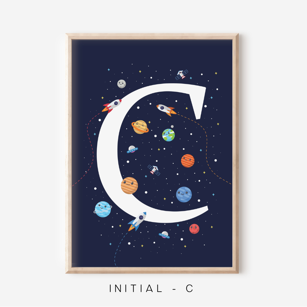 Space A-Z Initial | Art Print
