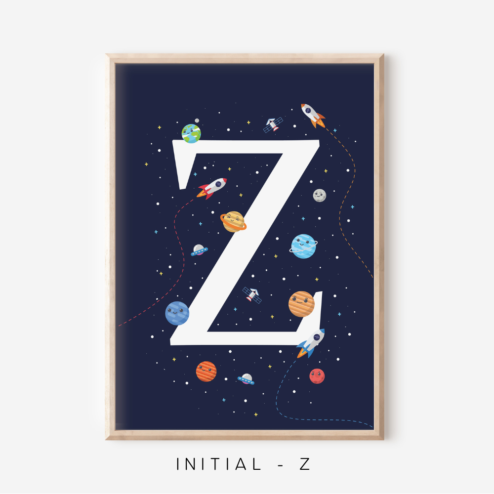 Space A-Z Initial | Art Print