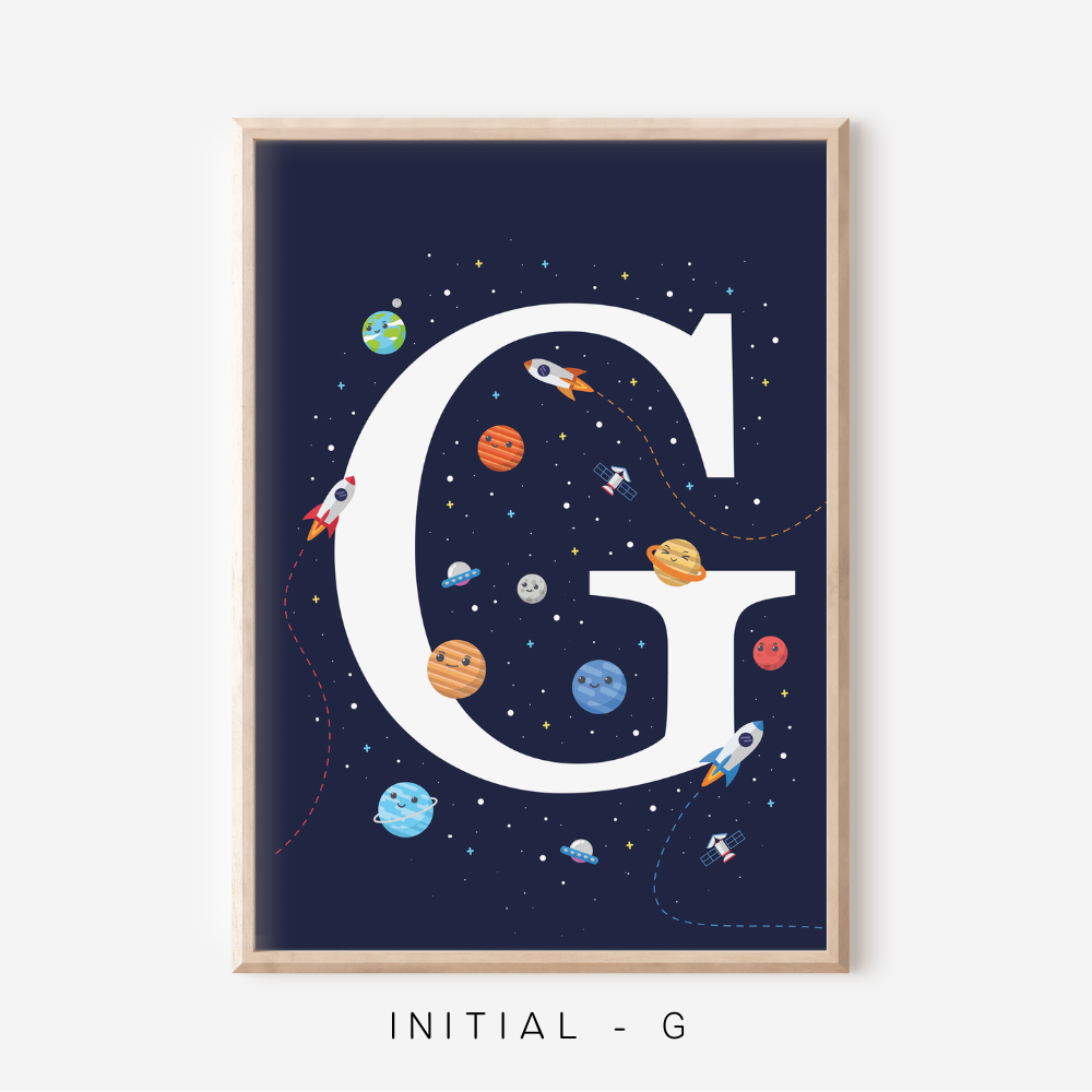 Space A-Z Initial | Art Print