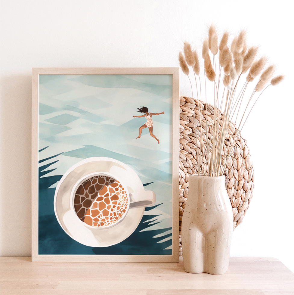 Jumping in Coffee | Art Print