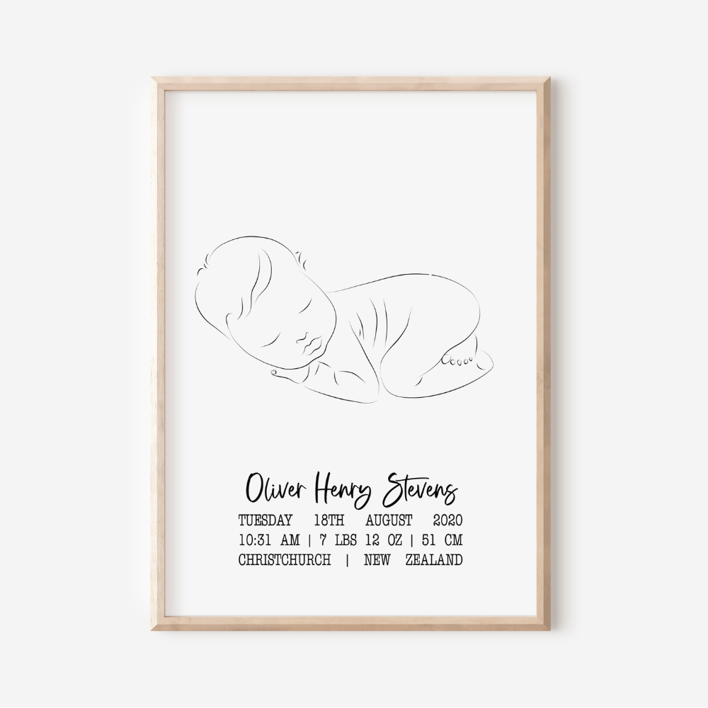 Sweet Dreams Flat - Birth Detail Keepsake Print
