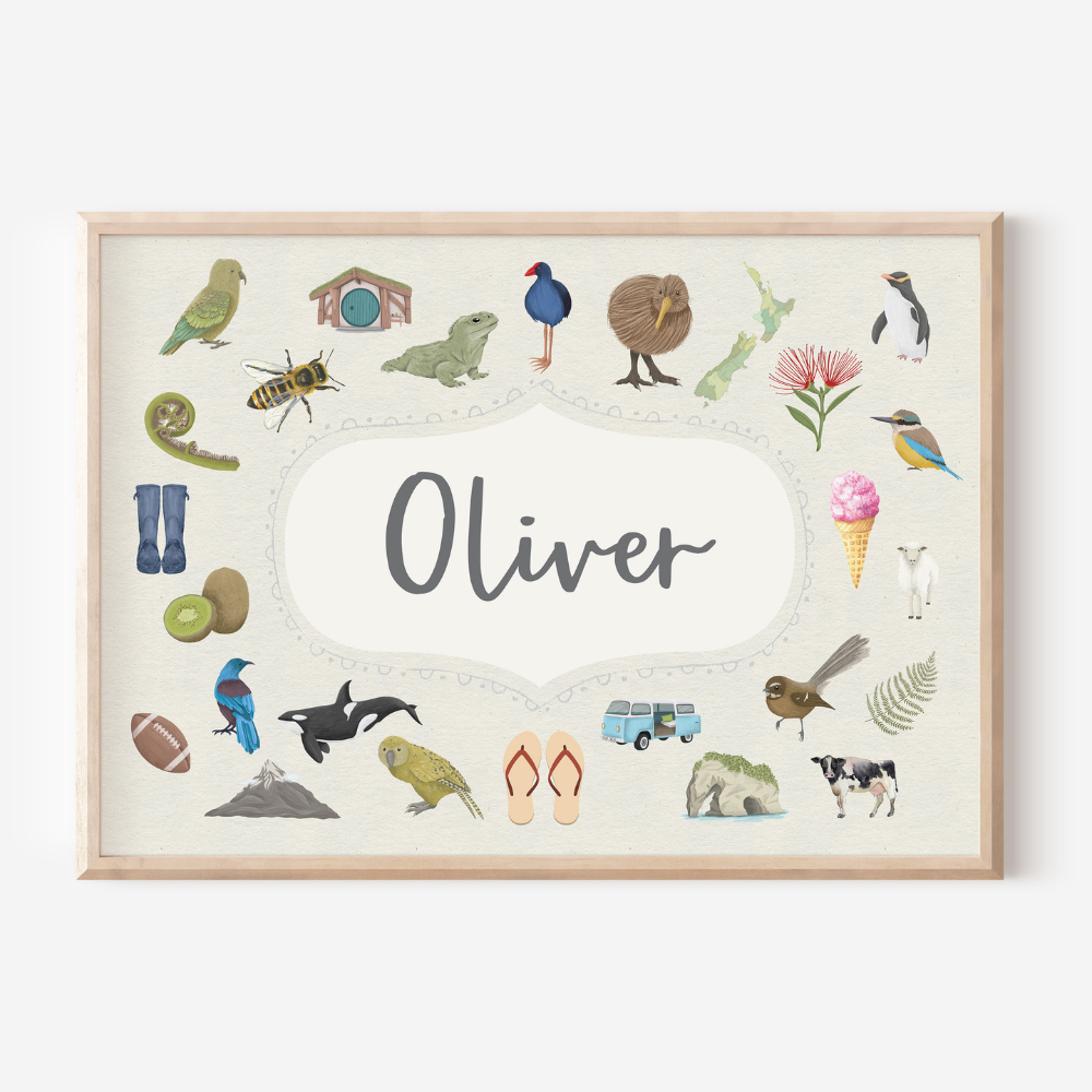 Kiwiana - Personalised Name Print