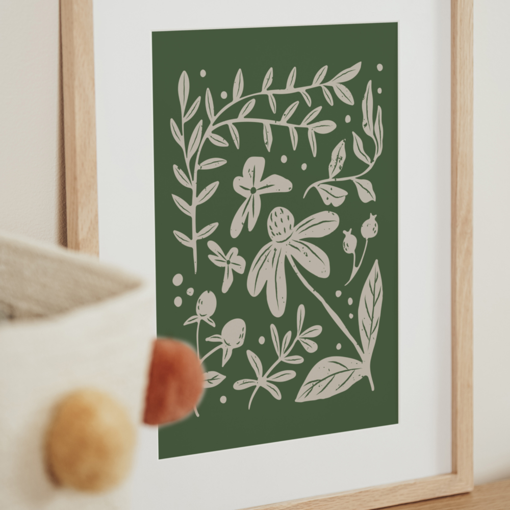Abstract Botanical Green | Art Print