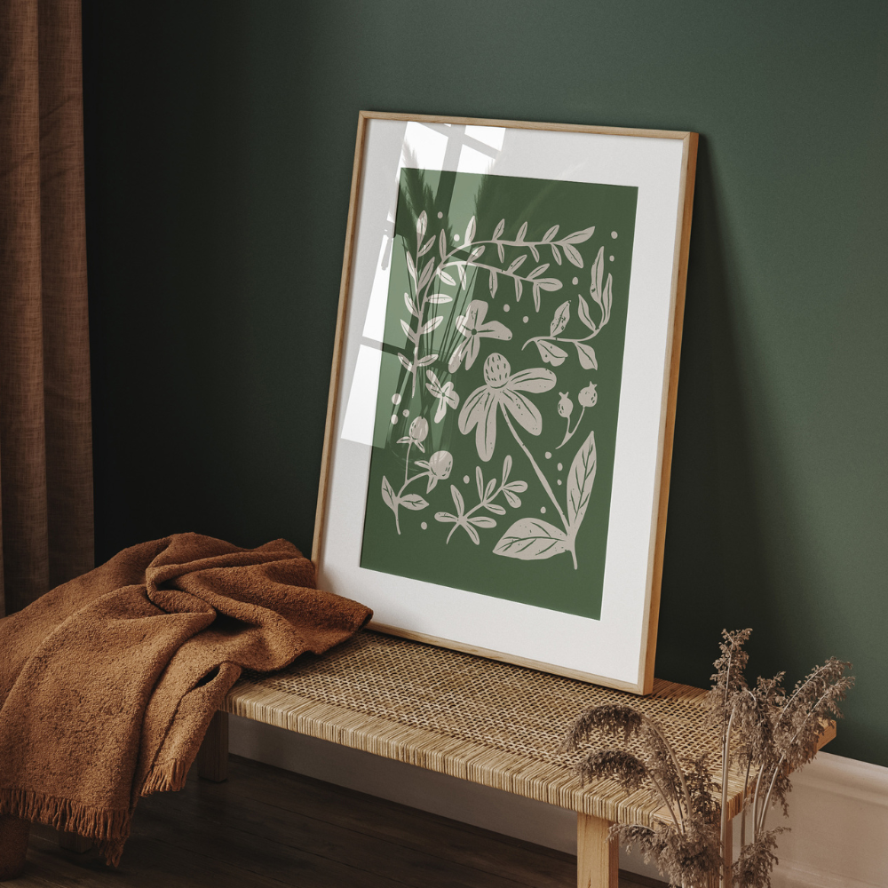 Abstract Botanical Green | Art Print