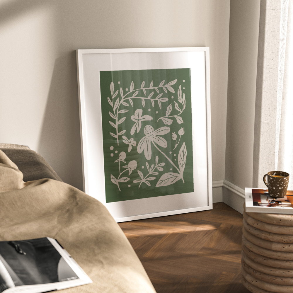 Abstract Botanical Green | Art Print