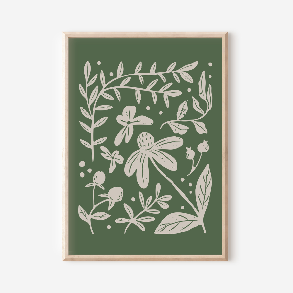 Abstract Botanical Green | Art Print