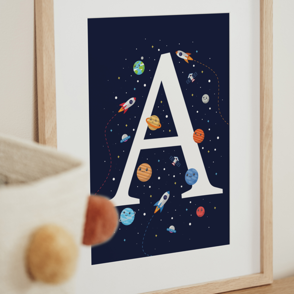 Space A-Z Initial | Art Print