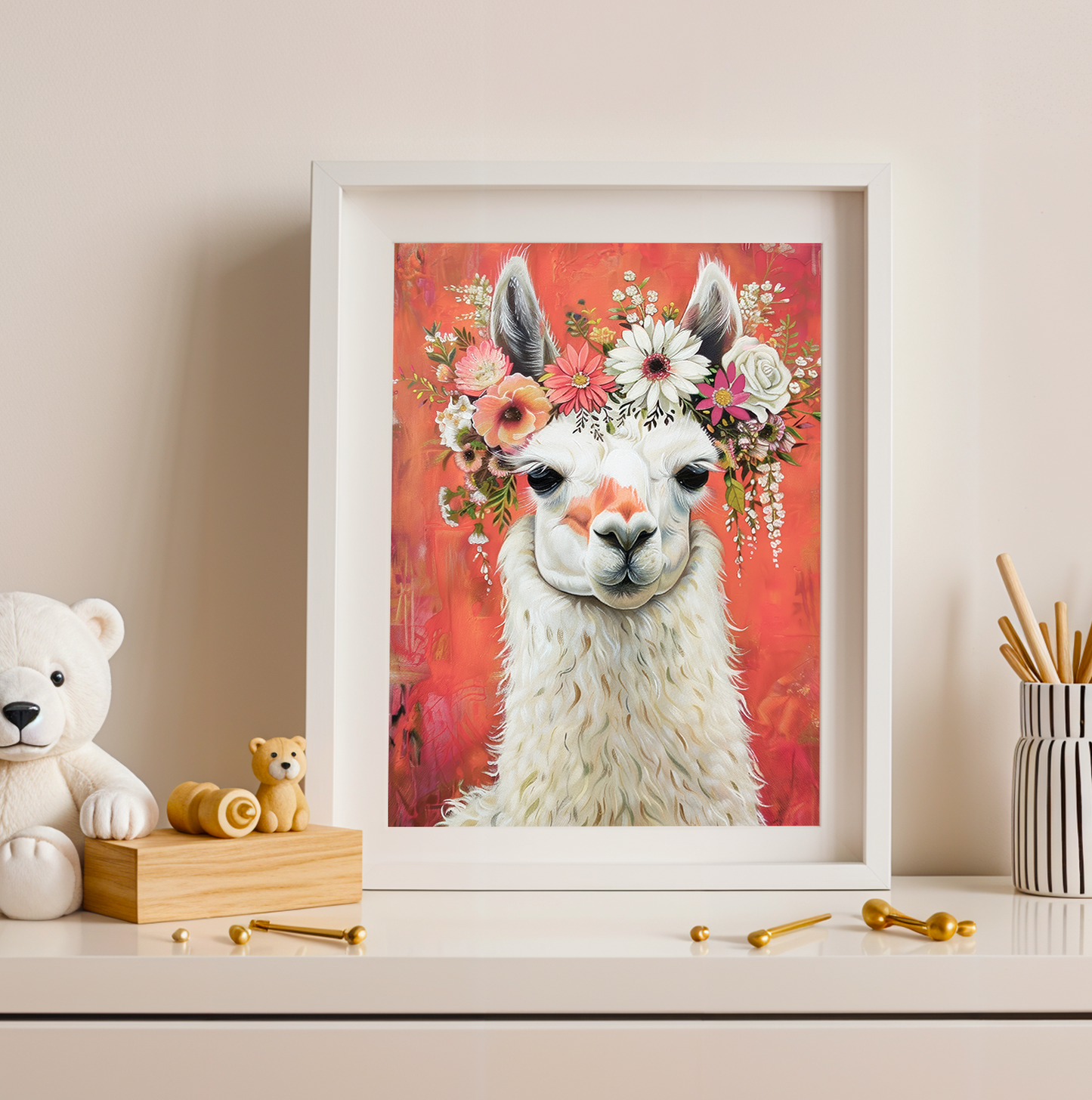 Flower Crown Llama | Art Print